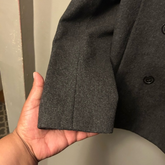 J. Crew coat - charcoal gray wool double breasted peacoat - Picture 4 of 11